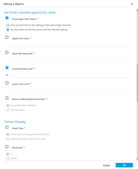 Setting Limits for All Disks Setting Limits for All Disks