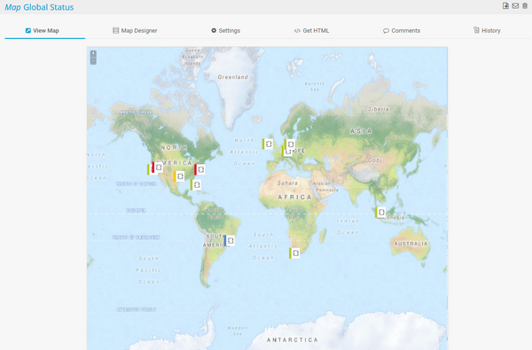 The Global Status of a Network in a Geo Map The Global Status of a Network in a Geo Map