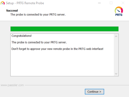 PRTG Remote Probe Successful Setup PRTG Remote Probe Successful Setup