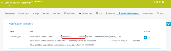State Trigger for a Syslog Receiver State Trigger for a Syslog Receiver